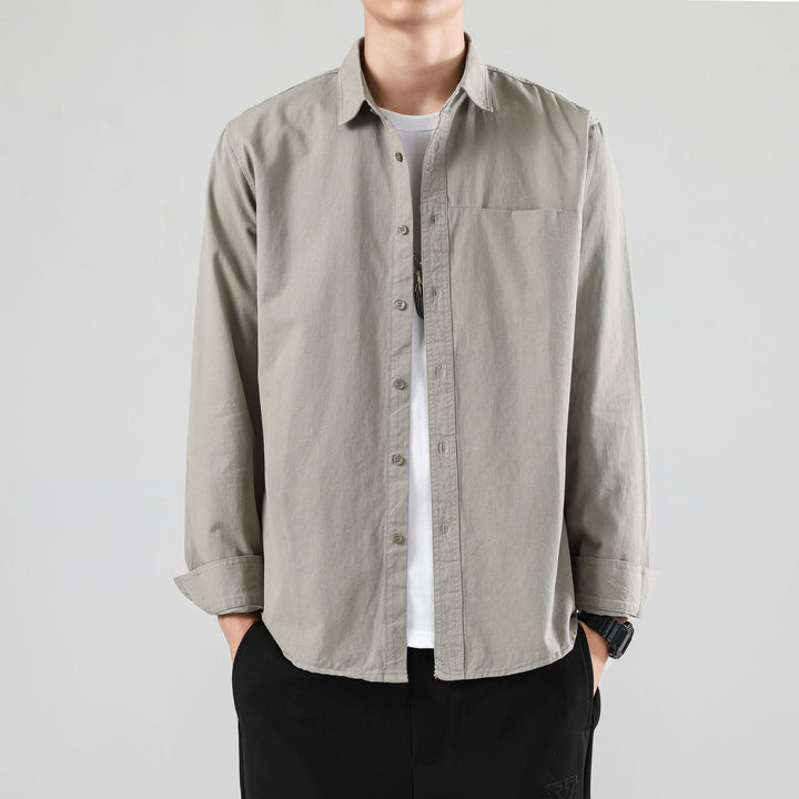 Men's Loose Overshirt with Chest Pocket and Light Texture Hudson & Parker