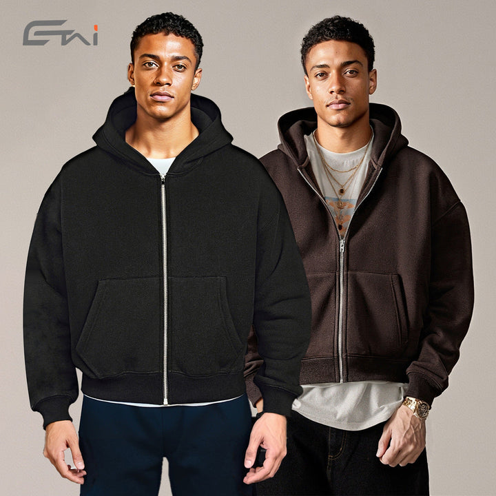 Unisex Short Cut Hoodie with Full Zip Hudson & Parker