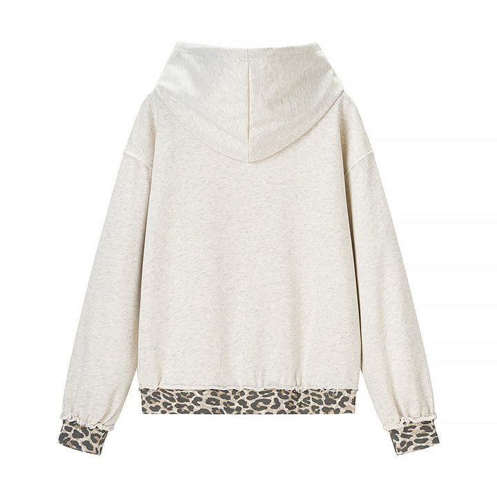 Women's 70+ casual hoodie with leopard trim and used details Hudson & Parker