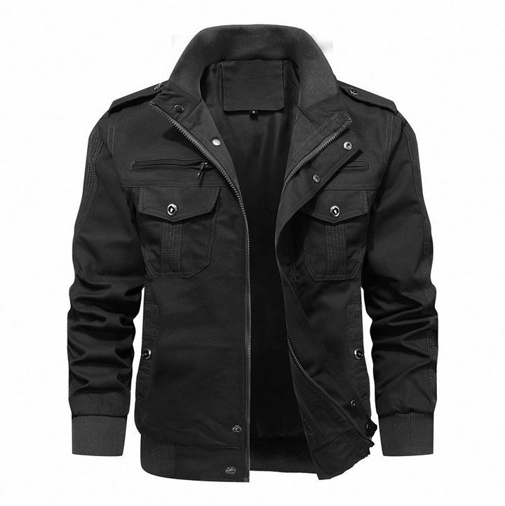 Men's Utility Field Jacket with Stand-Up Collar and Multiple Pockets Hudson & Parker