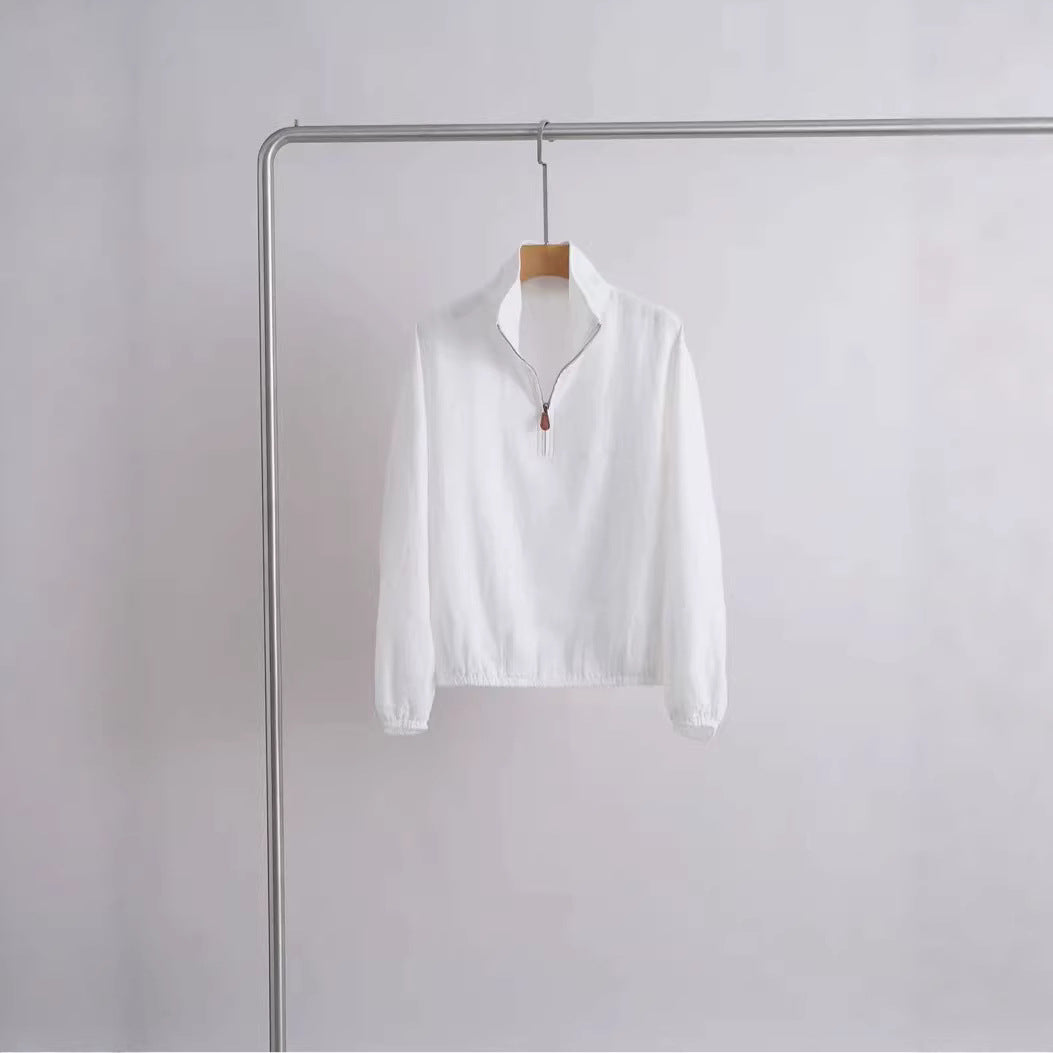 Unisex lightweight short zip anorak with stand-up collar Hudson & Parker