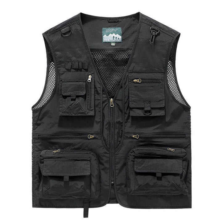 Men's multifunctional fishing vest with numerous pockets and mesh inserts Hudson & Parker