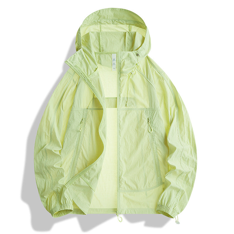 Men's Ultralight Hooded Wind Jacket with Pack Function, Mesh Lining & Zipper Pockets Hudson & Parker