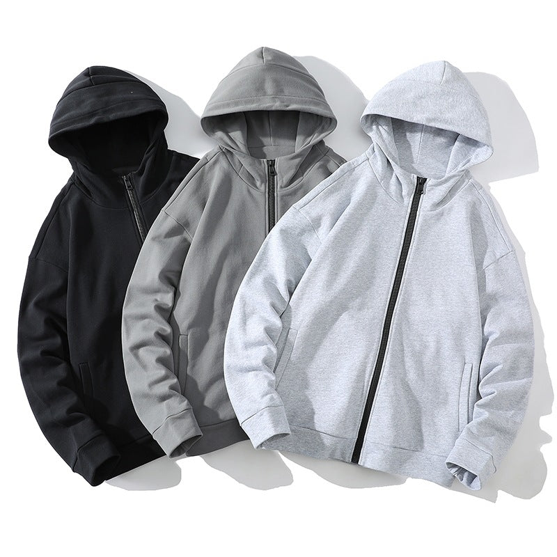 Unisex Oversize Hooded Zip Jacket made of soft fleece with a full zipper and side pockets Hudson & Parker