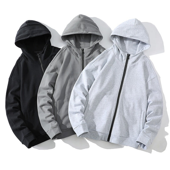 Unisex Oversize Hooded Zip Jacket made of soft fleece with a full zipper and side pockets Hudson & Parker