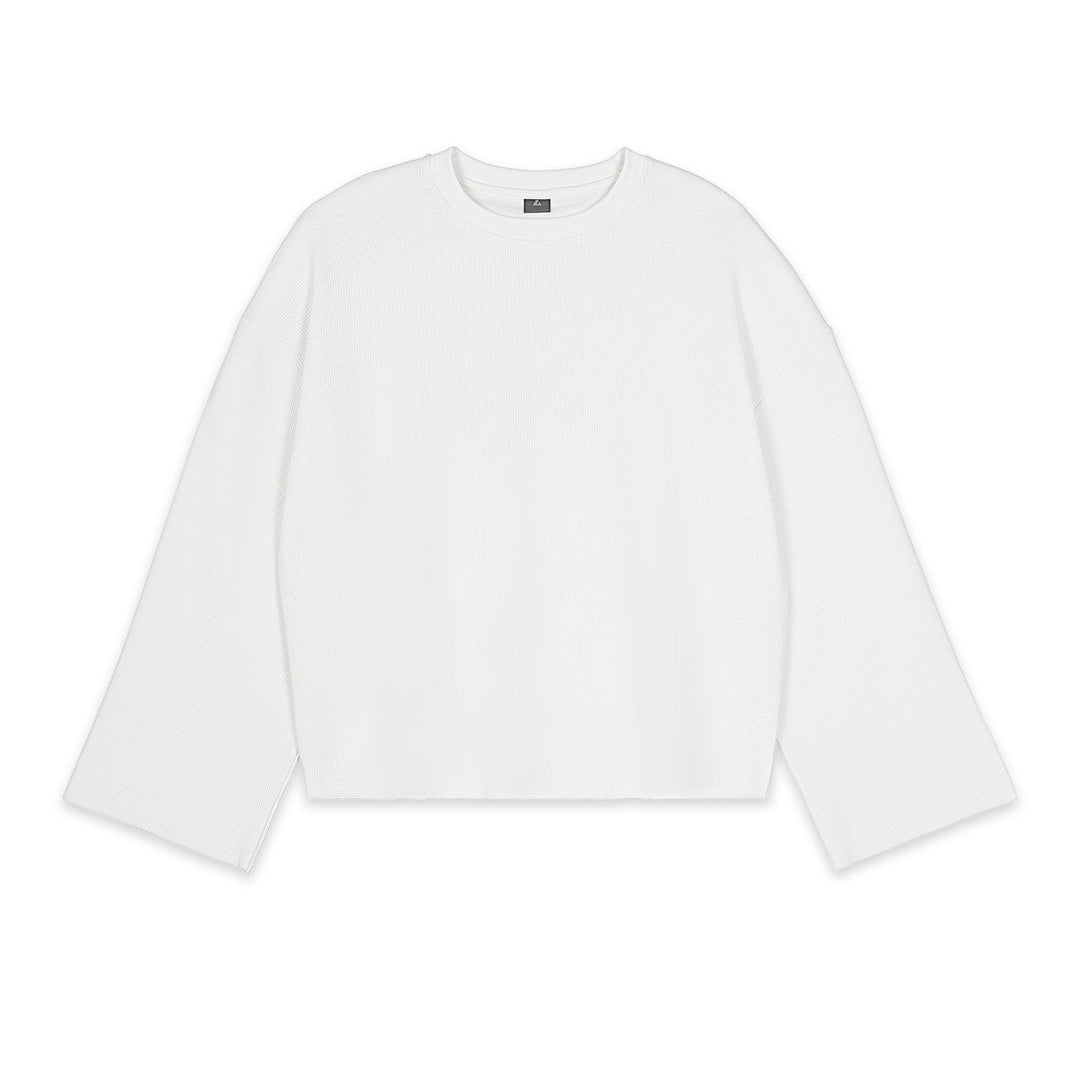 Men's Boxy Waffle Knit Sweater with Oversized Cut and Round Neck Hudson & Parker