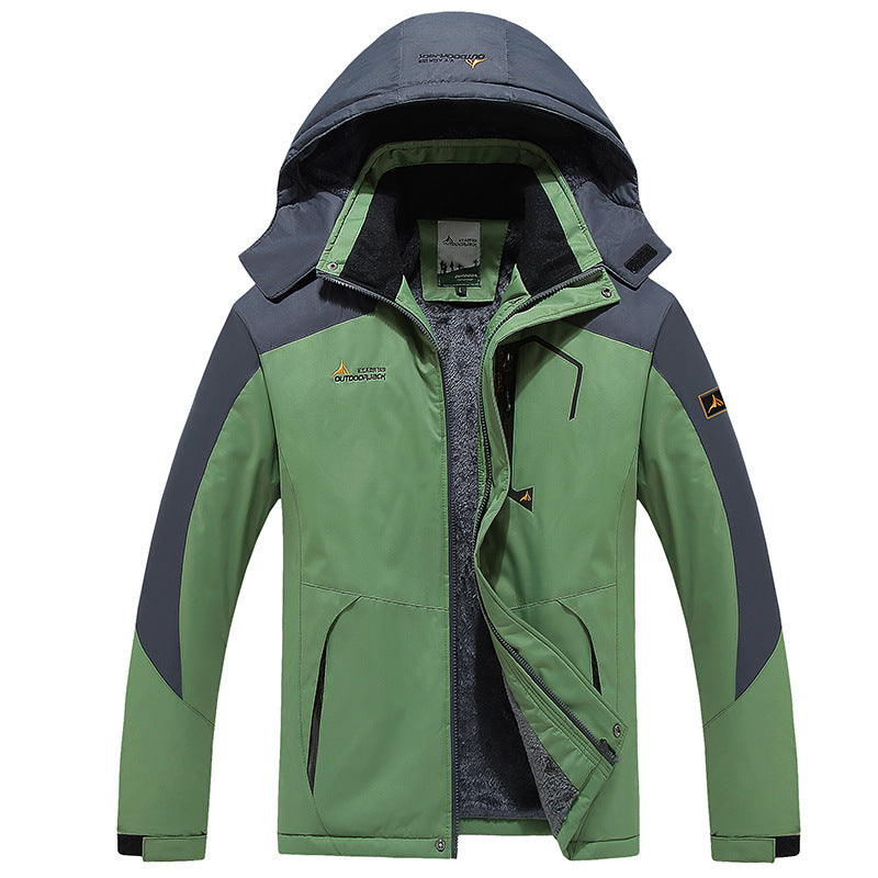 Men's Modular Thermal Outdoor Jacket with Teddy Fleece and Removable Hood Hudson & Parker