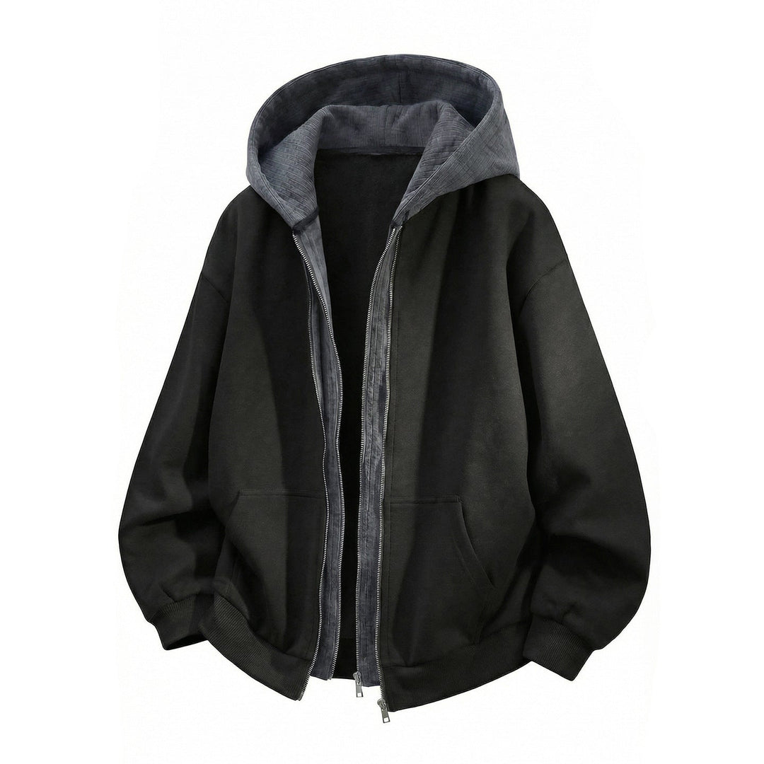 Unisex Oversized Hoodie with Double Zipper and Kangaroo Pocket Hudson & Parker