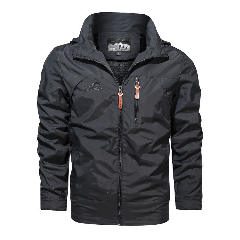Men's lightweight outdoor jacket windbreaker with water-repellent coating and breathable mesh lining Hudson & Parker