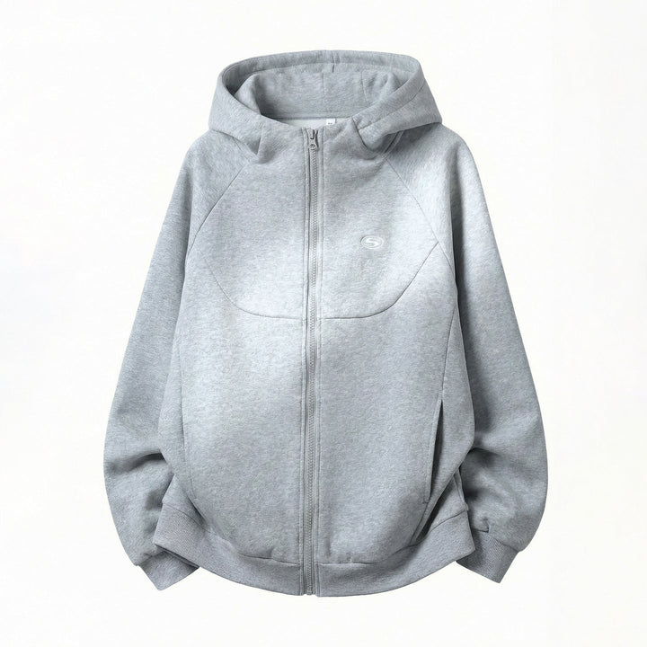 Unisex Oversize Hooded Sweat Jacket with Zipper and Padded Structure Hudson & Parker