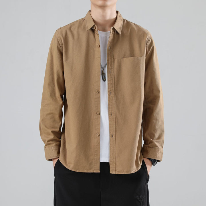 Men's Loose Overshirt with Chest Pocket and Light Texture Hudson & Parker