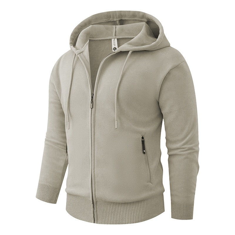 Men's Hooded Fleece Jacket with Full Zip and Ribbed Cuffs Hudson & Parker