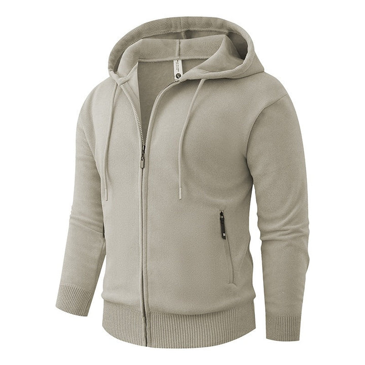 Men's Hooded Fleece Jacket with Full Zip and Ribbed Cuffs Hudson & Parker