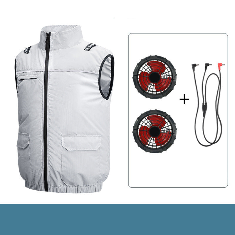 Unisex nan lightweight cooling work vest with integrated fans and external battery Hudson & Parker