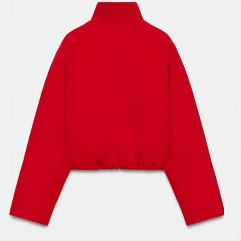 Women’s short-cut boxy blouson with high stand-up collar and dropped shoulders Hudson & Parker
