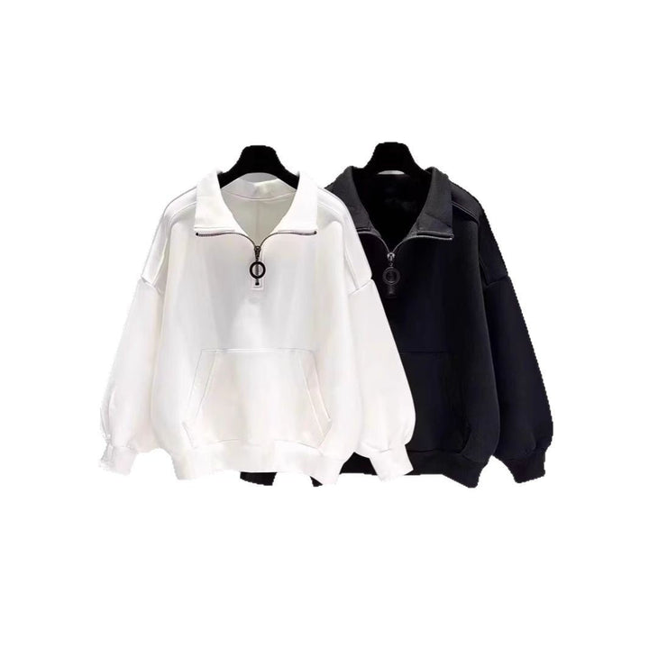 Women's Sporty High Collar Sweater with Zipper Hudson & Parker