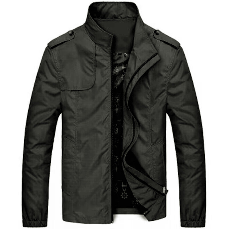 Men's Urban Windbreaker in Military Look with Stand Collar and Shoulder Flaps Hudson & Parker