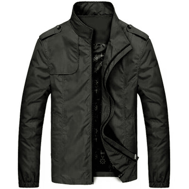 Men's Urban Windbreaker in Military Look with Stand Collar and Shoulder Flaps Hudson & Parker