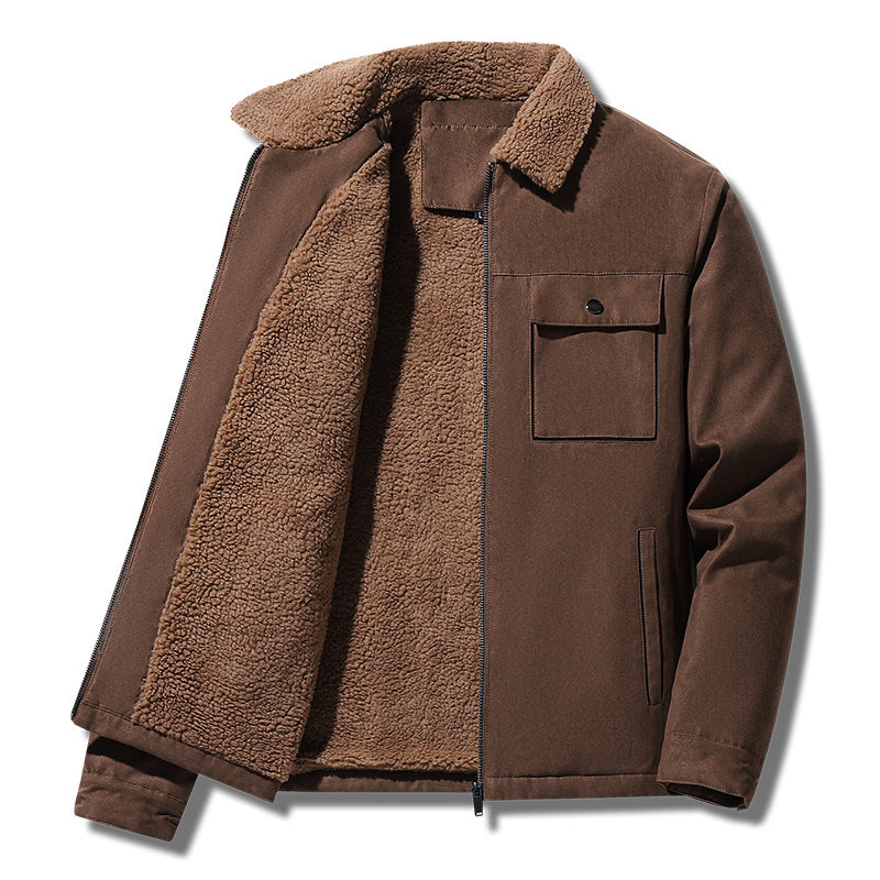 Men's padded Sherpa canvas jacket with zipper Hudson & Parker
