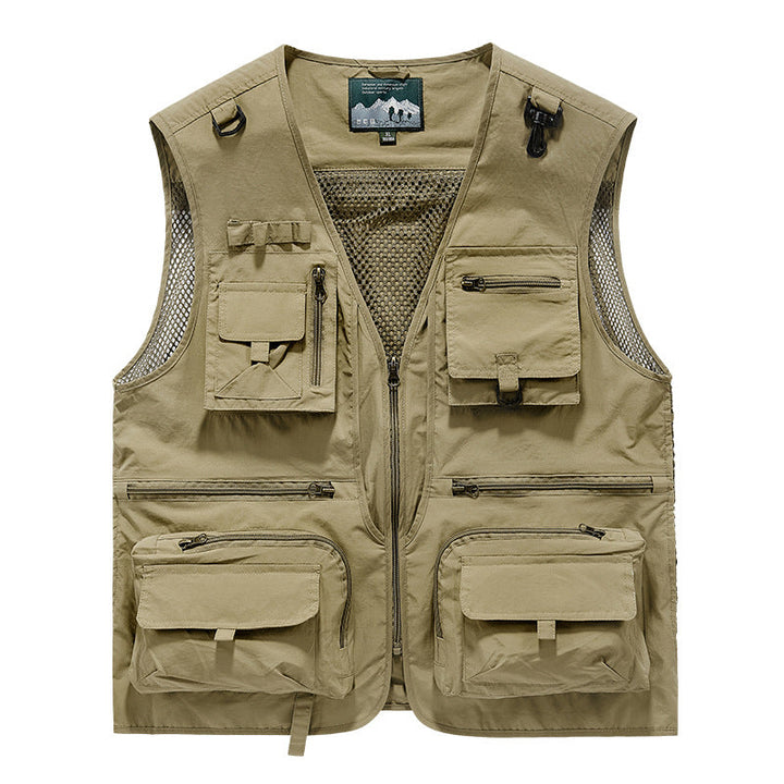 Men's multifunctional fishing vest with numerous pockets and mesh inserts Hudson & Parker