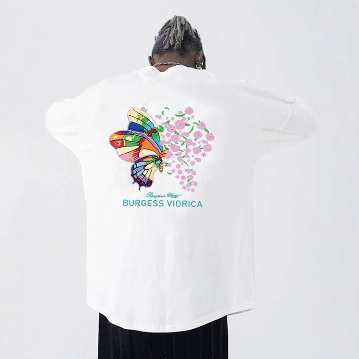 Men's Casual Oversized Sweatshirt with Colorful Butterfly Print Hudson & Parker