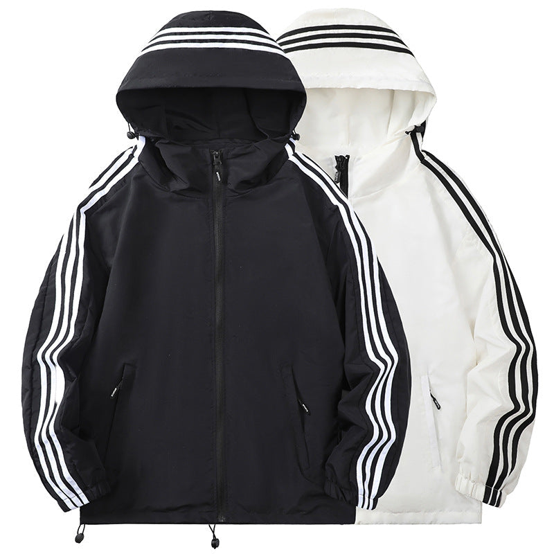 Men's sporty transitional jacket with hood and reflective accents Hudson & Parker