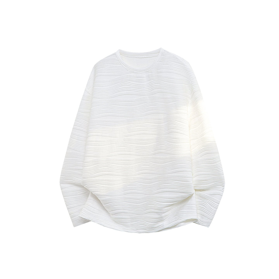 Unisex Oversize Wave Structure Sweatshirt with Round Neck Hudson & Parker