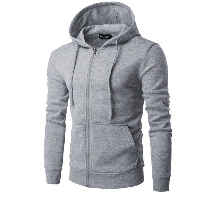 Men's slim-fit zip hoodie jacket with soft fleece lining and kangaroo pockets Hudson & Parker
