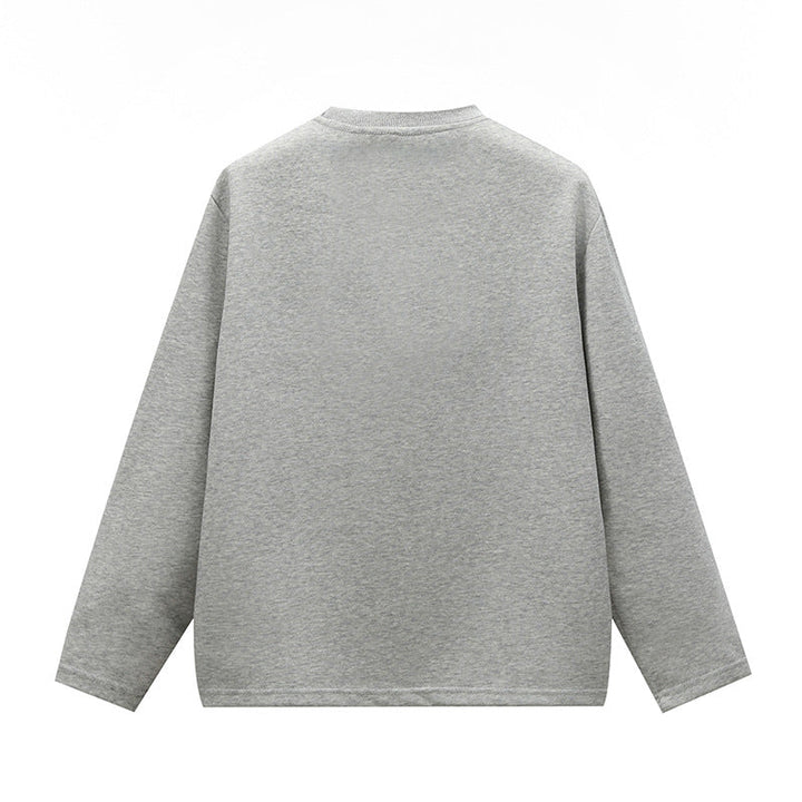 Unisex Oversize Round Neck Sweatshirt with Raglan Seams and Fine Texture Hudson & Parker