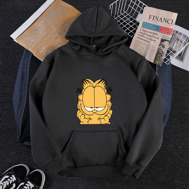 Unisex hooded sweatshirt with large comic face print, soft fleece lining and kangaroo pocket Hudson & Parker Fashion