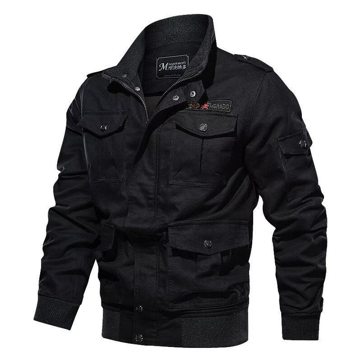 Men's utility field jacket with shoulder flaps, multiple pockets, and ribbed cuffs Hudson & Parker