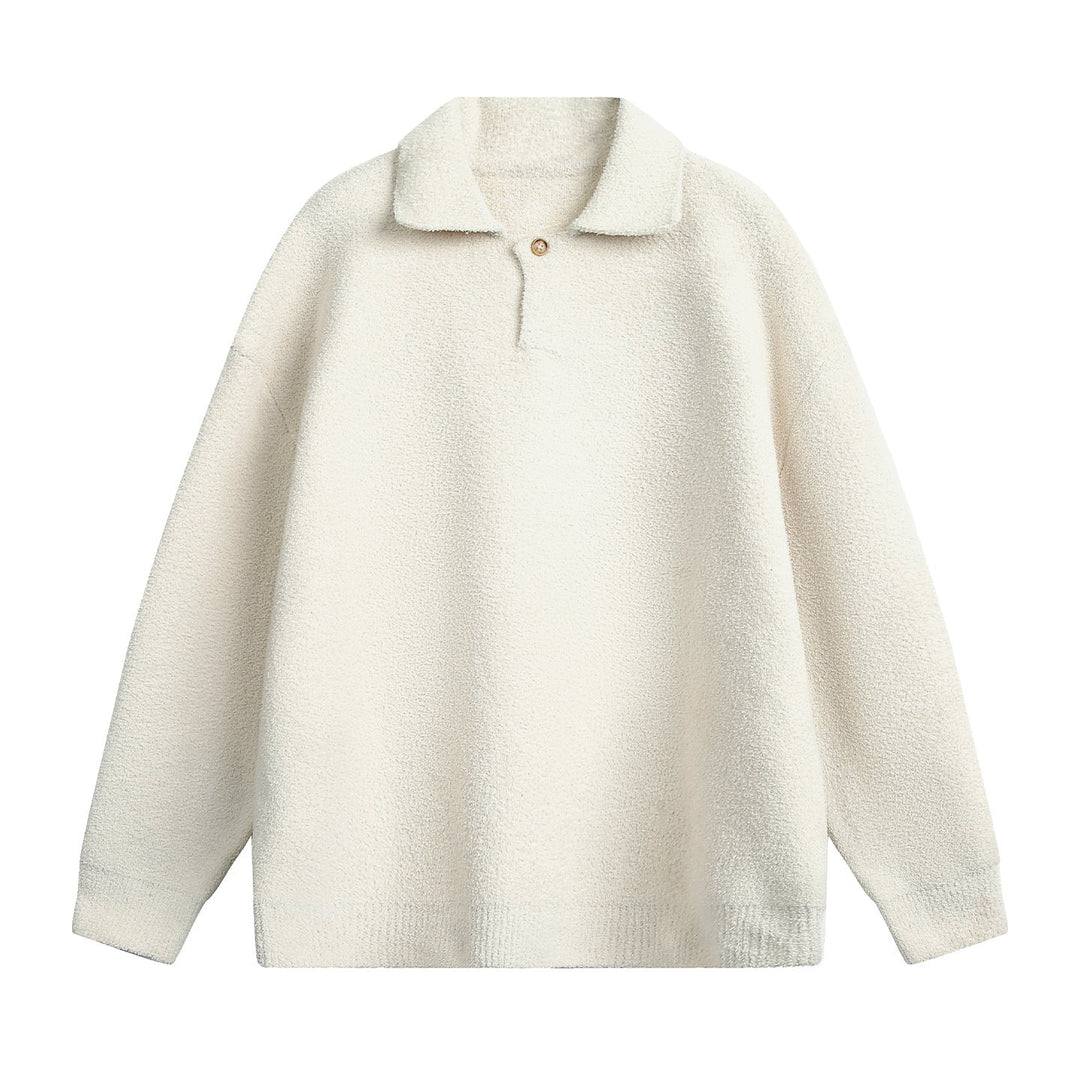 Unisex Fleece Polo Pullover with Button Collar and Teddy Structure Hudson & Parker
