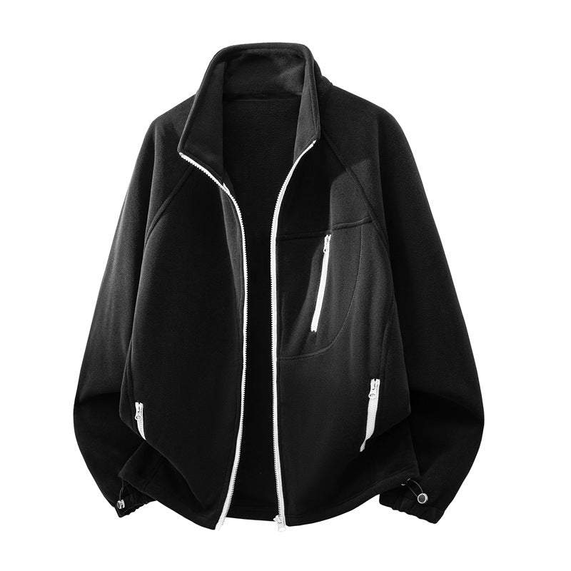 Unisex functional microfleece performance jacket with stand-up collar, chest zipper and ergonomic raglan sleeves Hudson & Parker Fashion