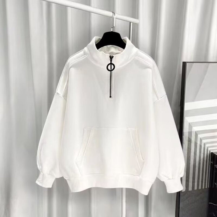Women's Sporty High Collar Sweater with Zipper Hudson & Parker