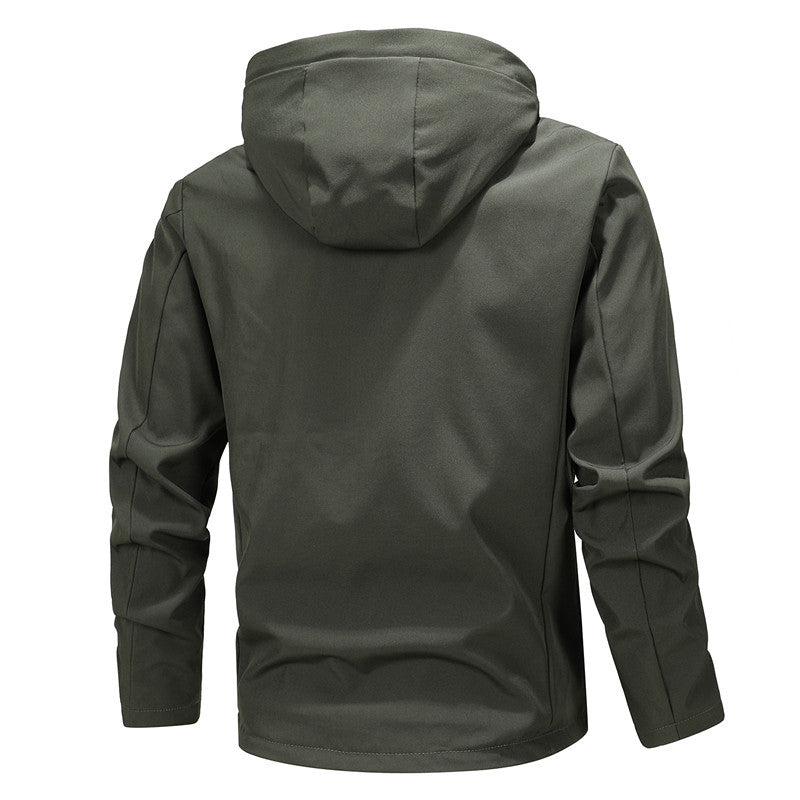Men's Waterproof Softshell Jacket with Hood, Windproof and Breathable Hudson & Parker