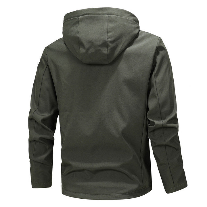 Men's Waterproof Softshell Jacket with Hood, Windproof and Breathable Hudson & Parker