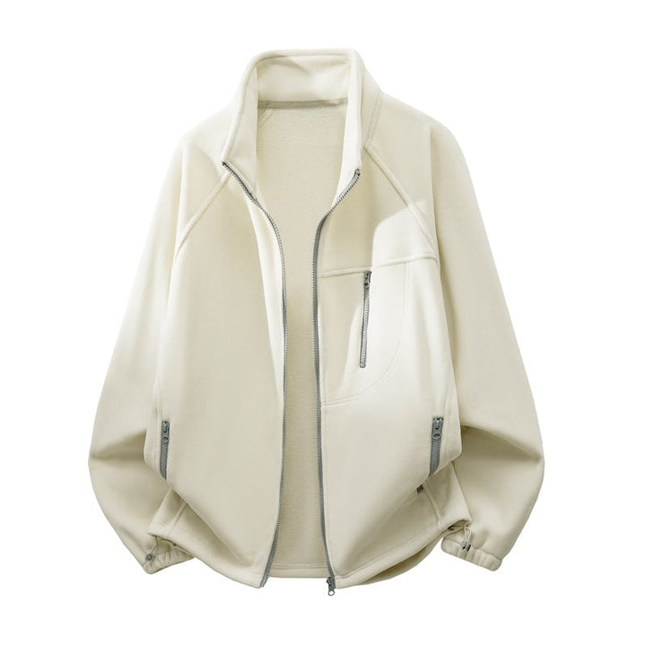 Unisex functional microfleece performance jacket with stand-up collar, chest zipper and ergonomic raglan sleeves Hudson & Parker Fashion