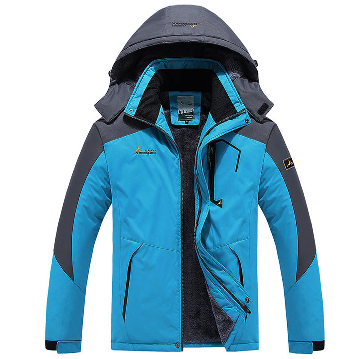 Men's Modular Thermal Outdoor Jacket with Teddy Fleece and Removable Hood Hudson & Parker