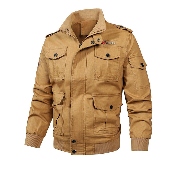 Men's utility field jacket with shoulder flaps, multiple pockets, and ribbed cuffs Hudson & Parker