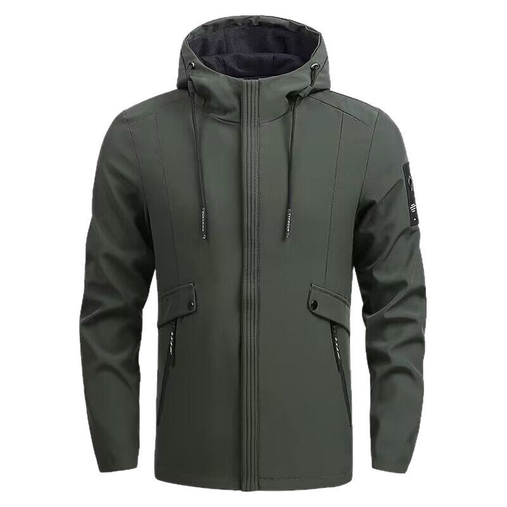 Men's Waterproof Softshell Jacket with Hood, Windproof and Breathable Hudson & Parker
