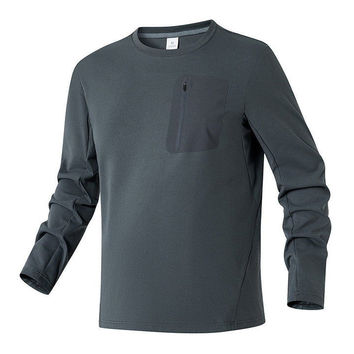 Unisex Oversize Long Sleeve Sweatshirt with Chest Zipper Pocket and Crew Neck Hudson & Parker