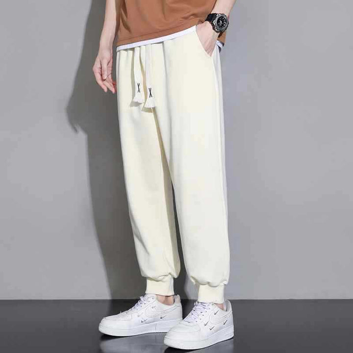 Men's Relaxed Sweatpants with Drop Crotch, Drawstring, and Ribbed Cuffs Hudson & Parker
