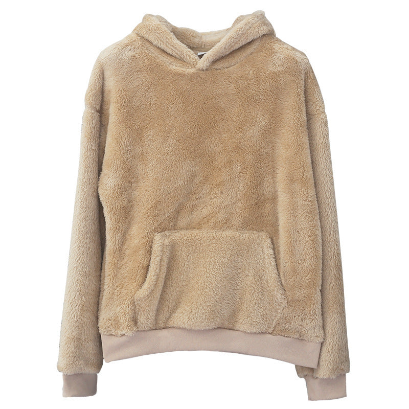 Unisex nan cozy teddy fleece hoodie with oversized fit and kangaroo pocket Hudson & Parker