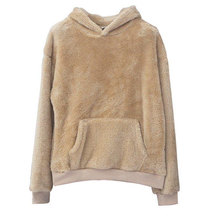 Unisex nan cozy teddy fleece hoodie with oversized fit and kangaroo pocket Hudson & Parker