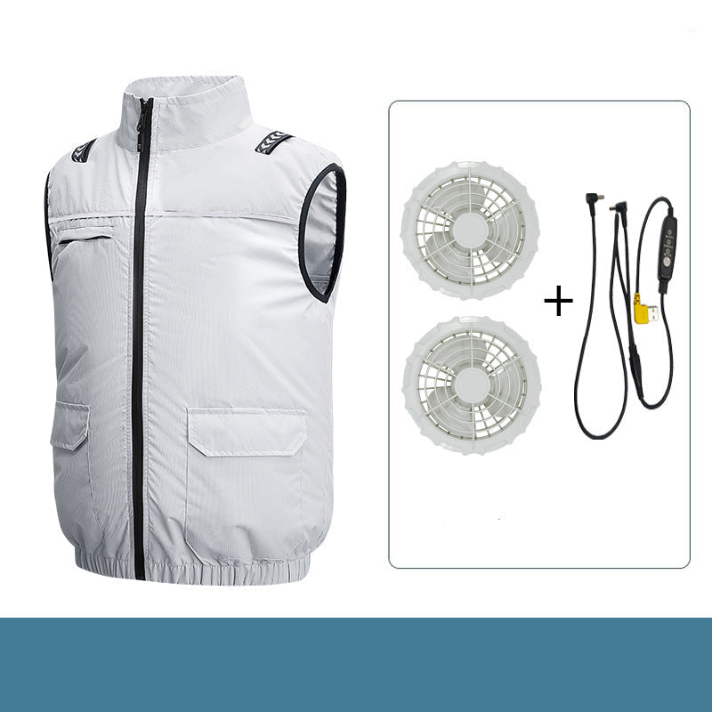 Unisex nan lightweight cooling work vest with integrated fans and external battery Hudson & Parker