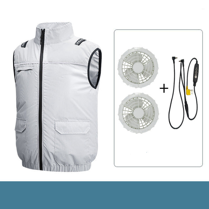 Unisex nan lightweight cooling work vest with integrated fans and external battery Hudson & Parker