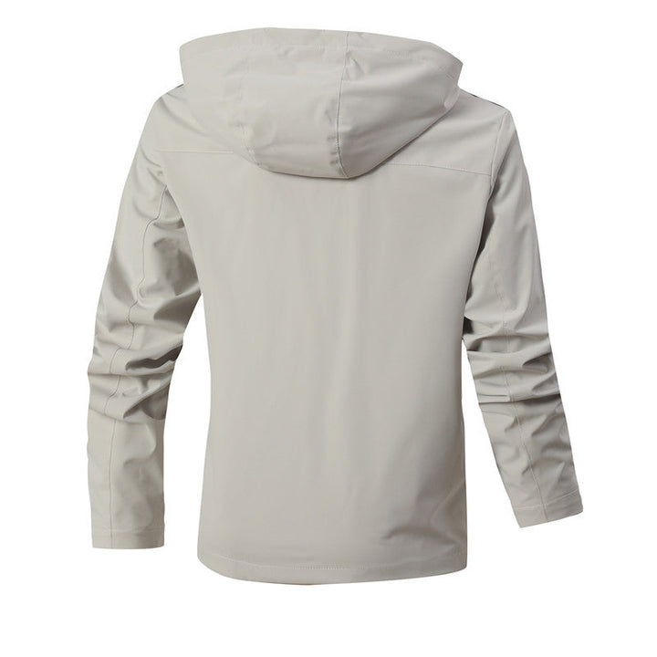 Men's Waterproof Softshell Jacket with Hood, Reflective Stripes and Checked Lining Hudson & Parker