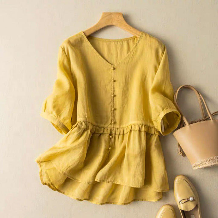 Natalie -Linen Blouse