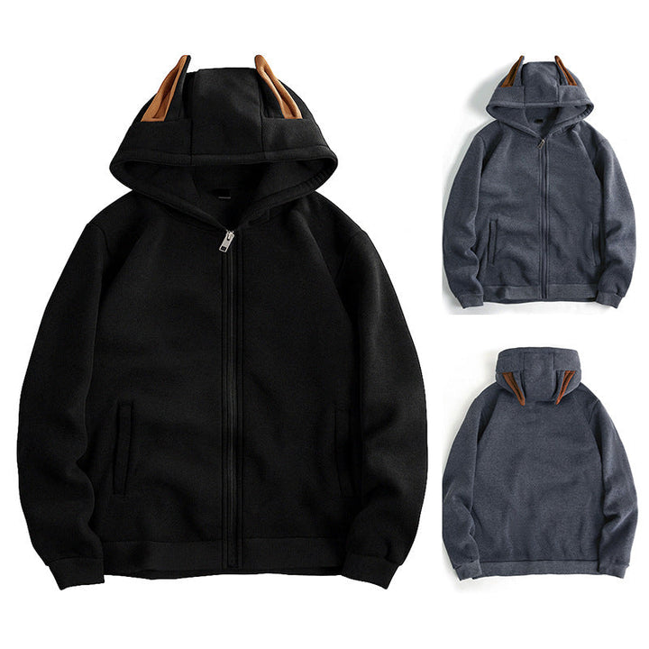 Men's hooded sweat jacket with full zip, fleece lined and slim fit Hudson & Parker