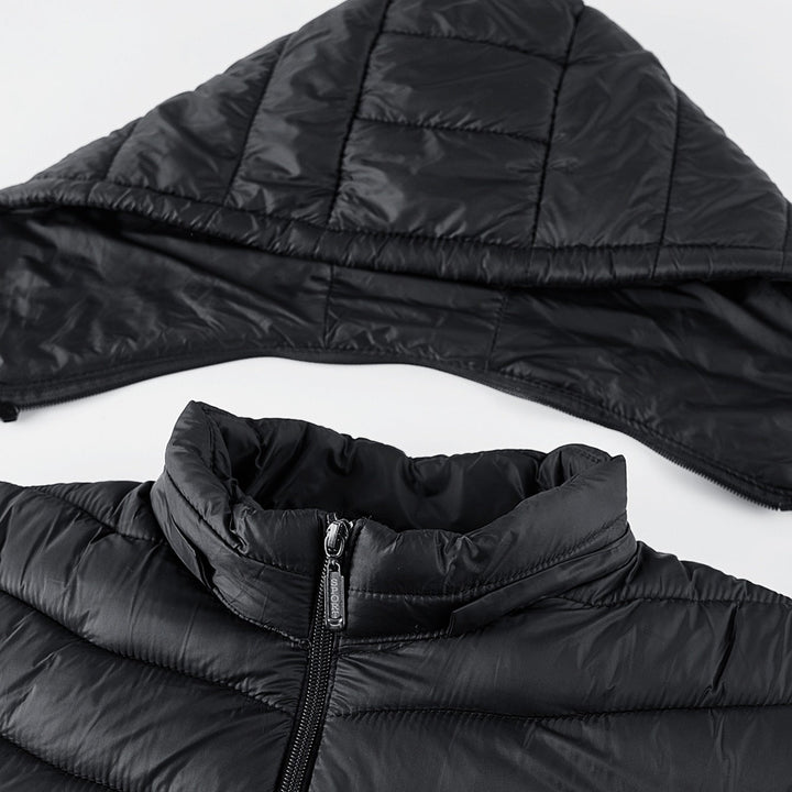 Men's ultralight quilted hooded jacket with thermal insulation & packable design Hudson & Parker